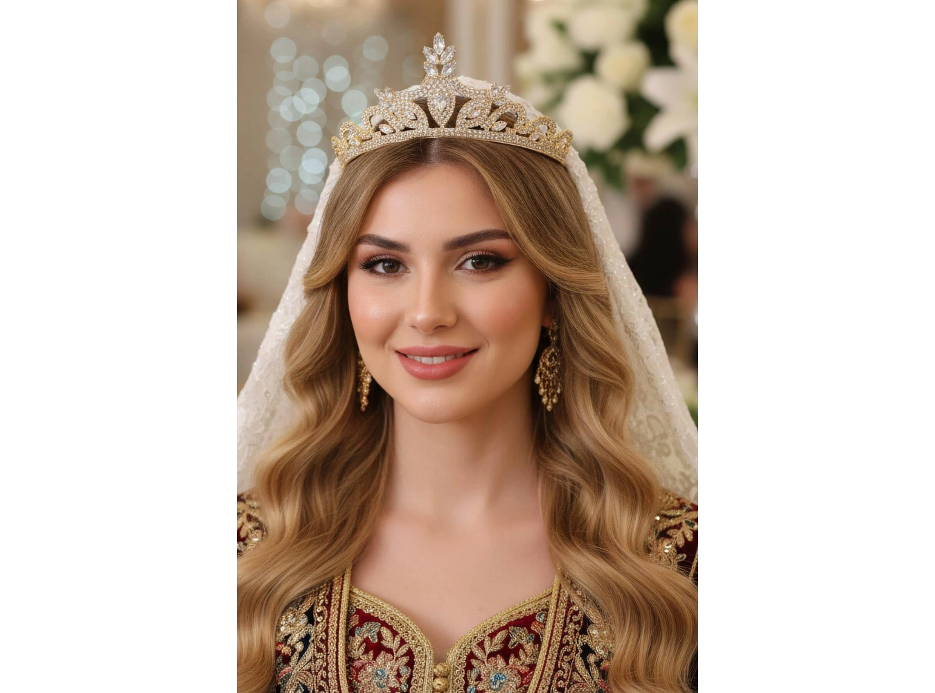 Zirkon Taşlı Gelin/Kına/Nişan/Söz Tasarım Taç
