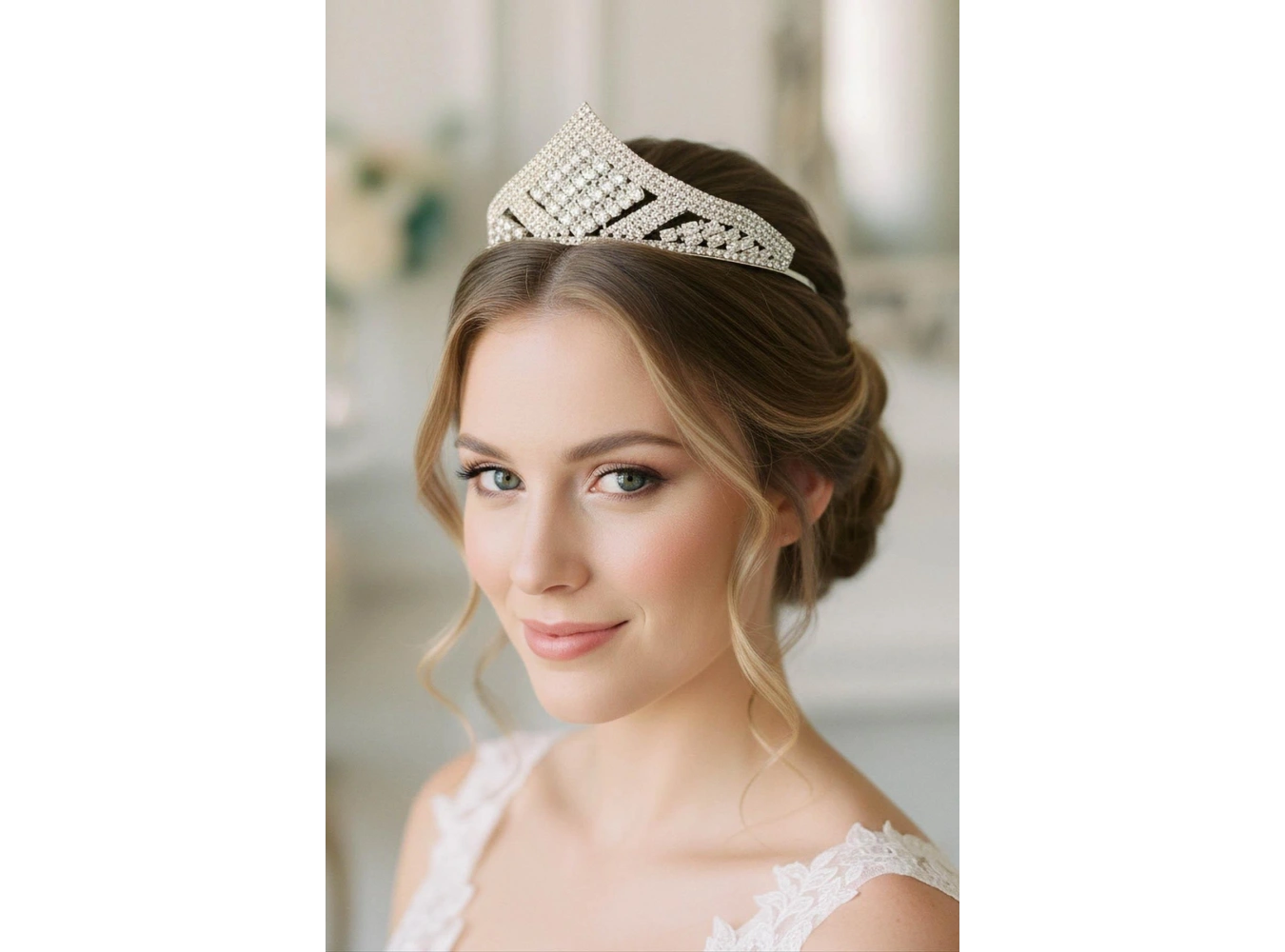 Zirkon Taşlı Gelin/Kına/Nişan/Söz Tasarım Taç