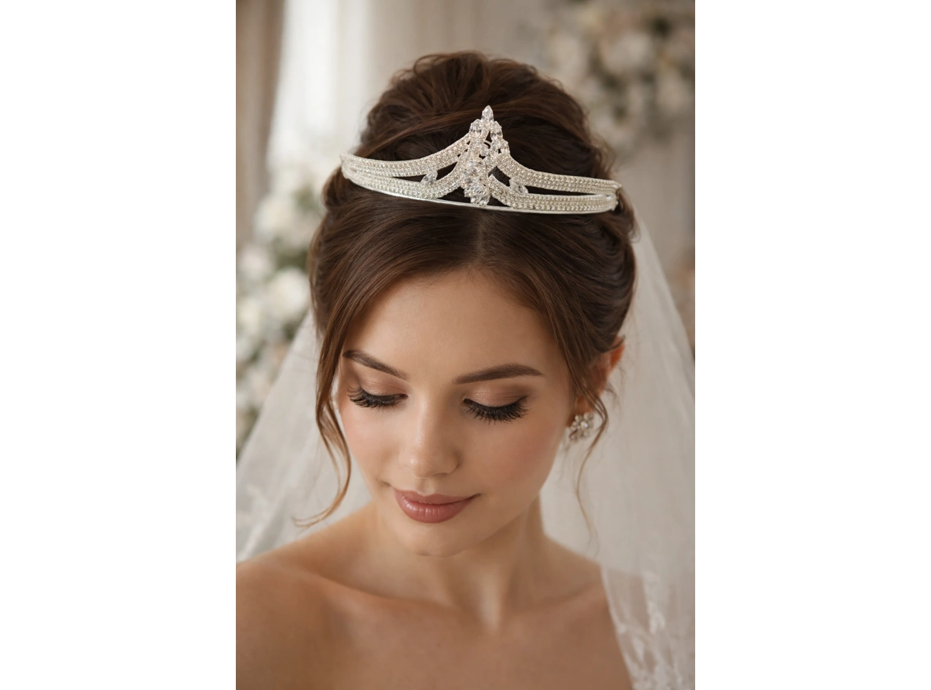 Zirkon Taşlı Gelin/Kına/Nişan/Söz Tasarım Taç