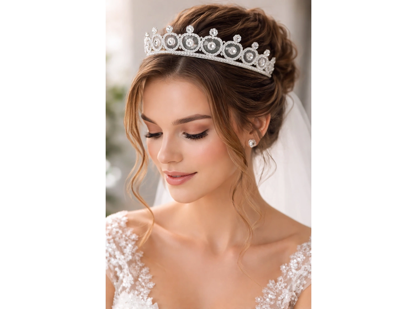 Zirkon Taşlı Gelin/Kına/Nişan/Söz Tasarım Taç