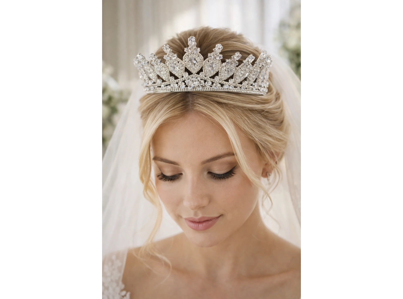 Zirkon Taşlı Gelin/Kına/Nişan/Söz Tasarım Taç