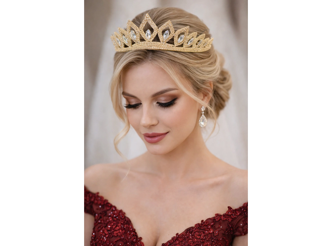 Zirkon Taşlı Gelin/Kına/Nişan/Söz Tasarım Taç