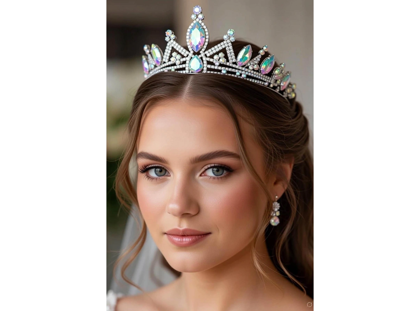 Zirkon Taşlı Gelin/Kına/Nişan/Söz Tasarım Taç