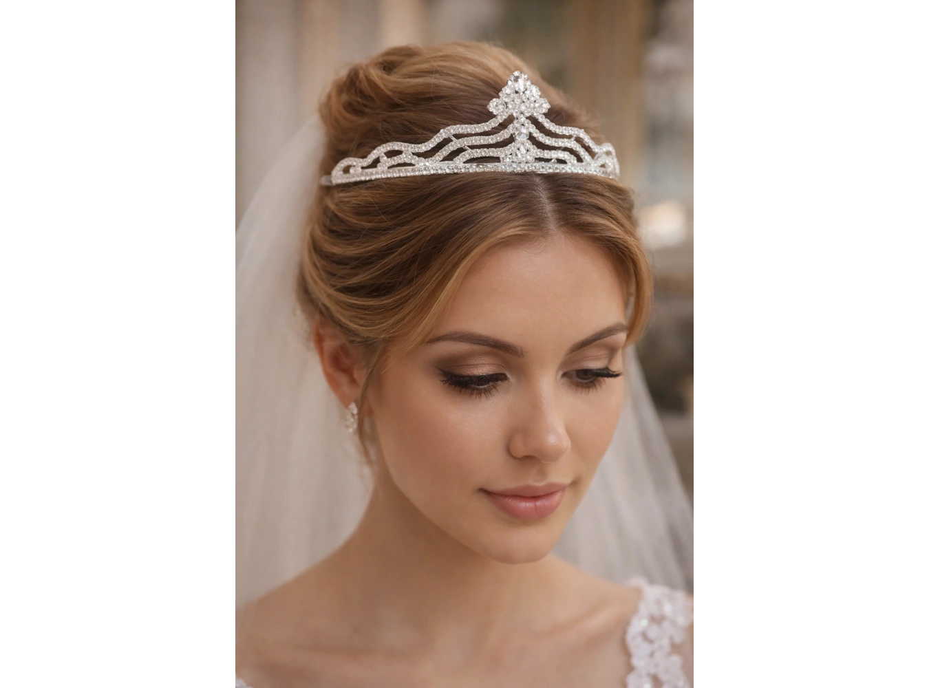 Zirkon Taşlı Gelin/Kına/Nişan/Söz Tasarım Taç