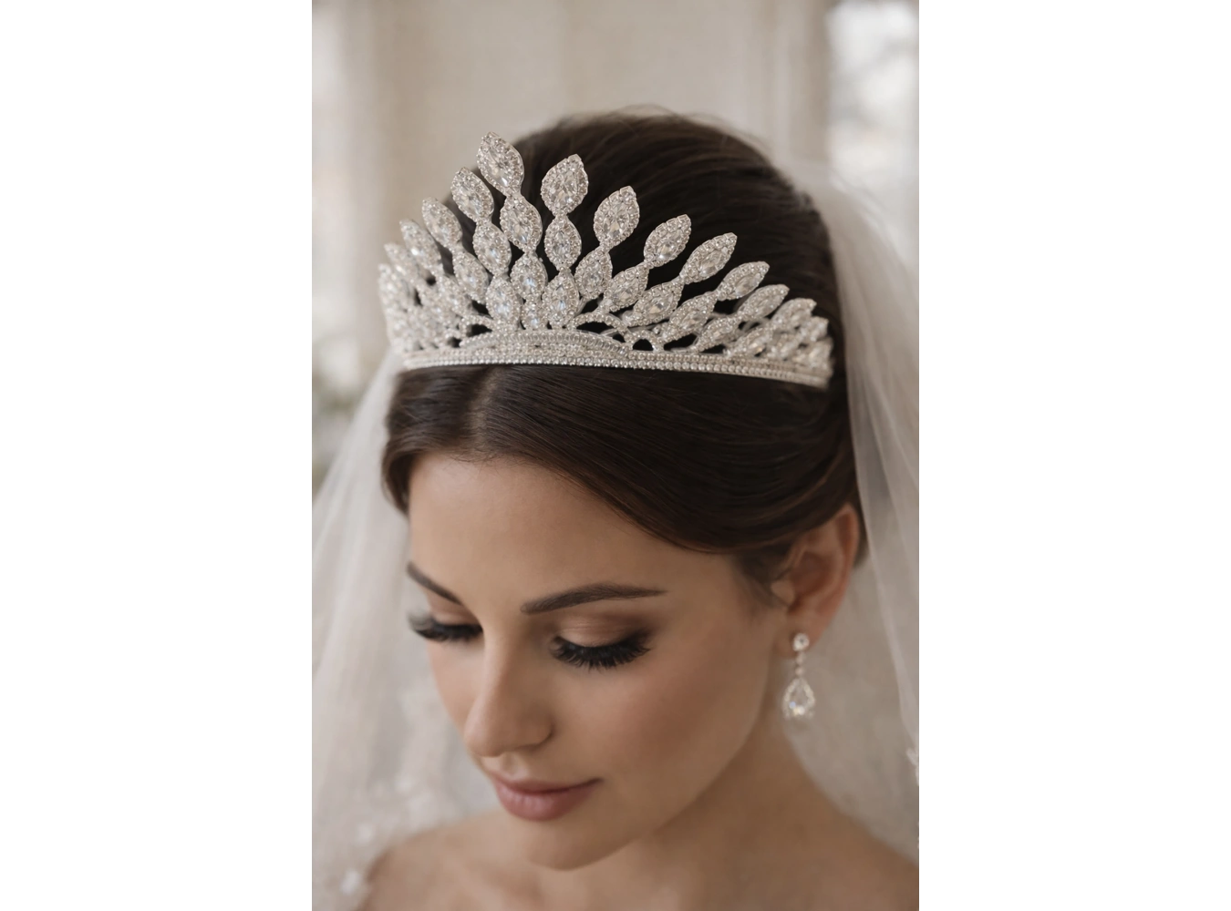 Zirkon Taşlı Gelin/Kına/Nişan/Söz Tasarım Taç