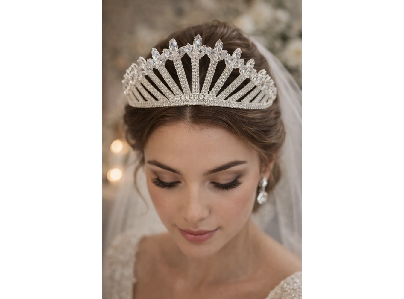 Zirkon Taşlı Gelin/Kına/Nişan/Söz Tasarım Taç