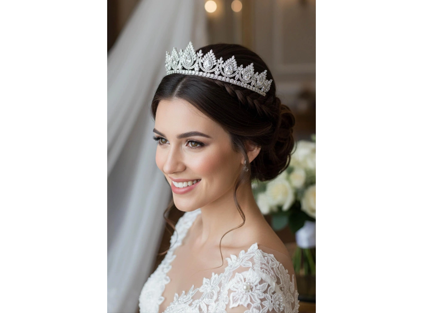 Zirkon Taşlı Gelin/Kına/Nişan/Söz Tasarım Taç