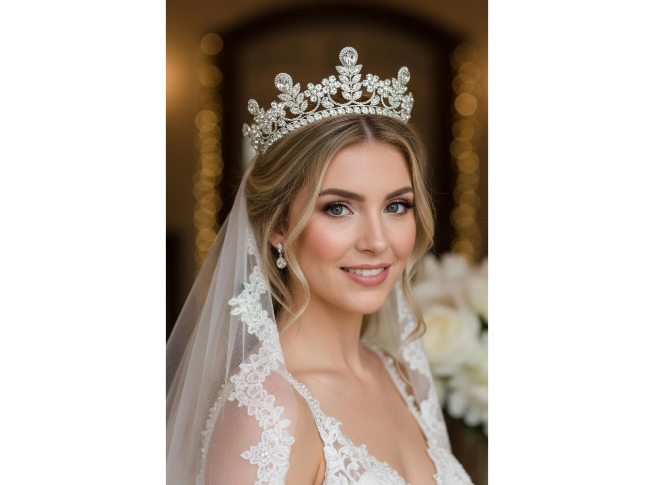 Zirkon Taşlı Gelin/Kına/Nişan/Söz Tasarım Taç