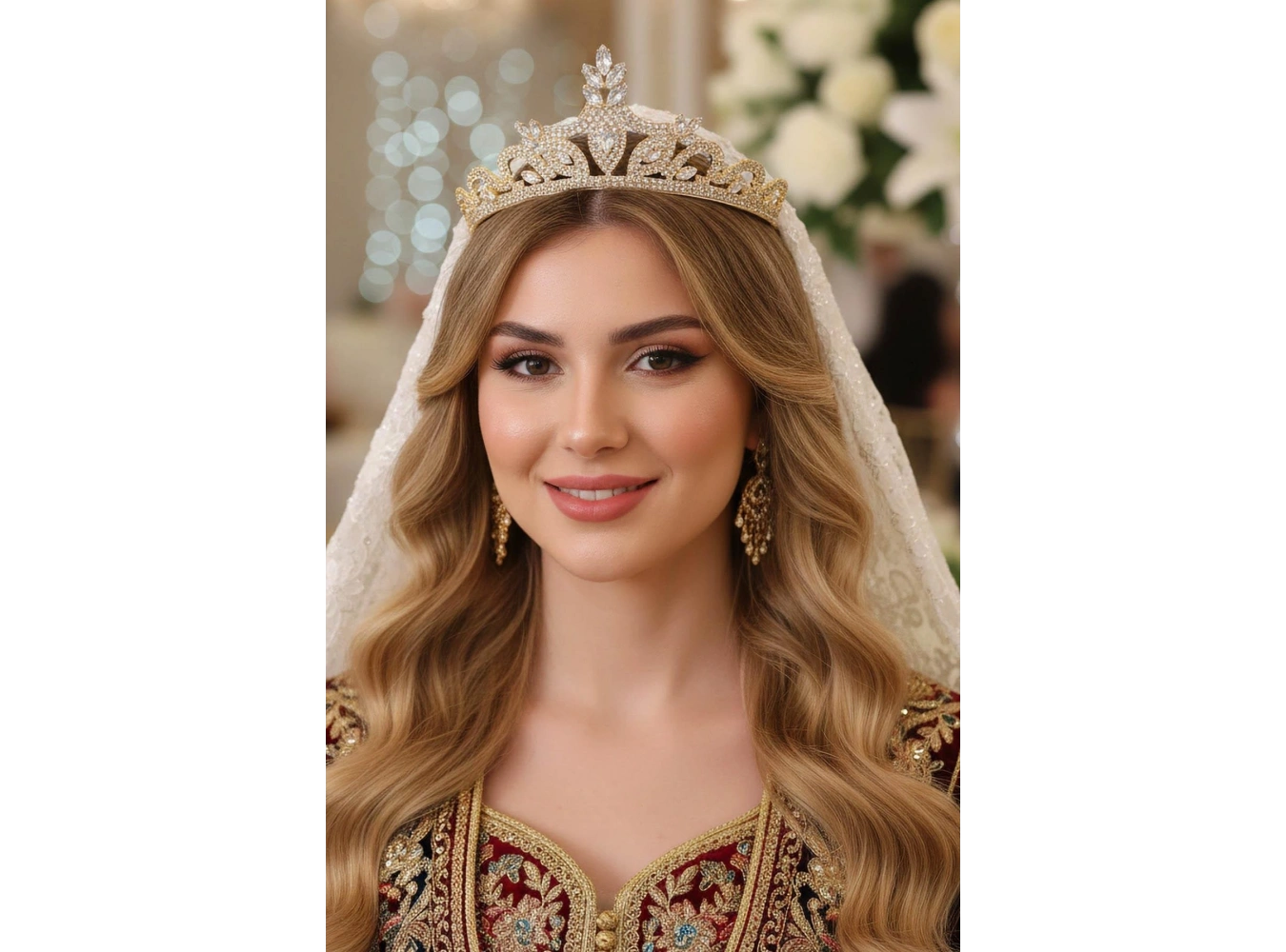 Zirkon Taşlı Gelin/Kına/Nişan/Söz Tasarım Taç