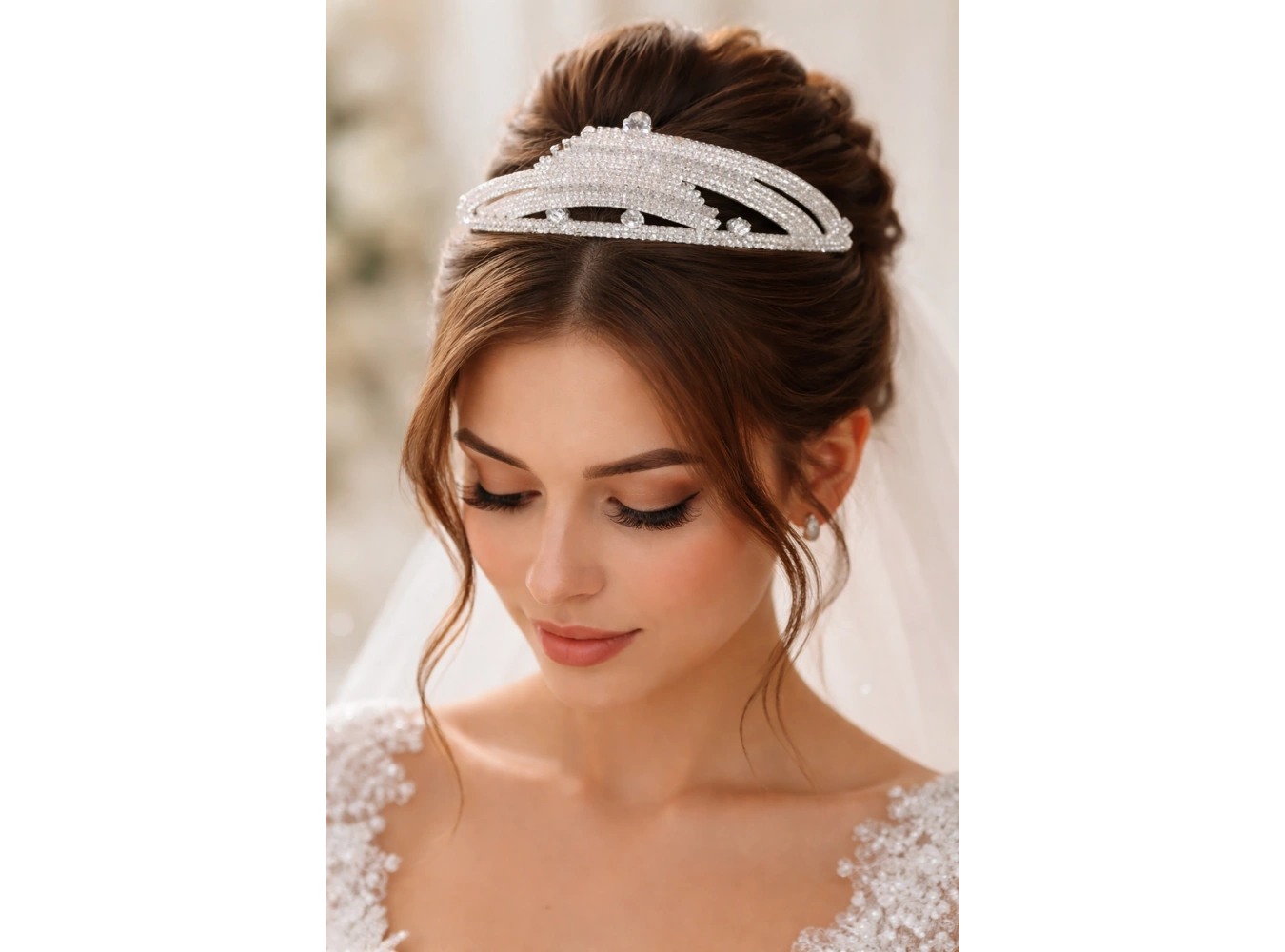 Zirkon Taşlı Gelin/Kına/Nişan/Söz Tasarım Taç