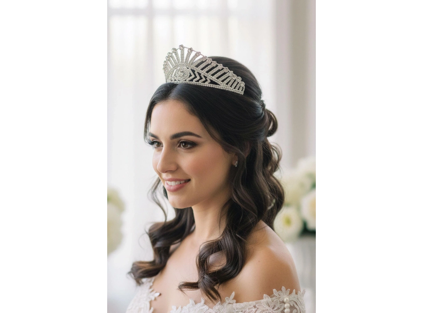 Zirkon Taşlı Gelin/Kına/Nişan/Söz Tasarım Taç