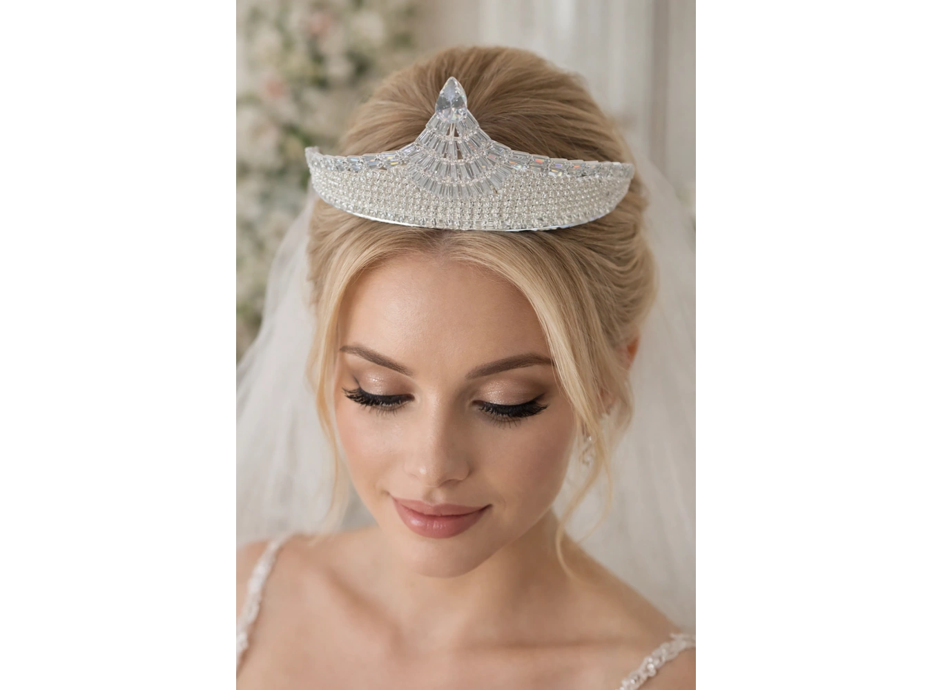 Zirkon Taşlı Gelin/Kına/Nişan/Söz Tasarım Taç