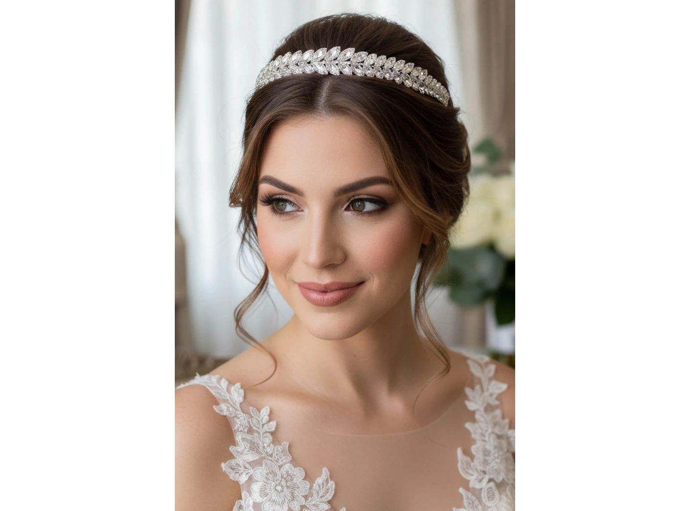 Zirkon Taşlı Gelin/Kına/Nişan/Söz Tasarım Taç