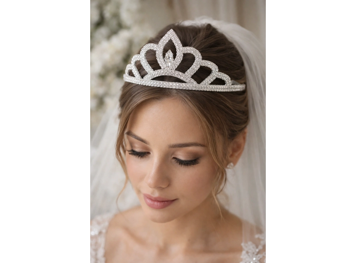 Zirkon Taşlı Gelin/Kına/Nişan/Söz Tasarım Taç