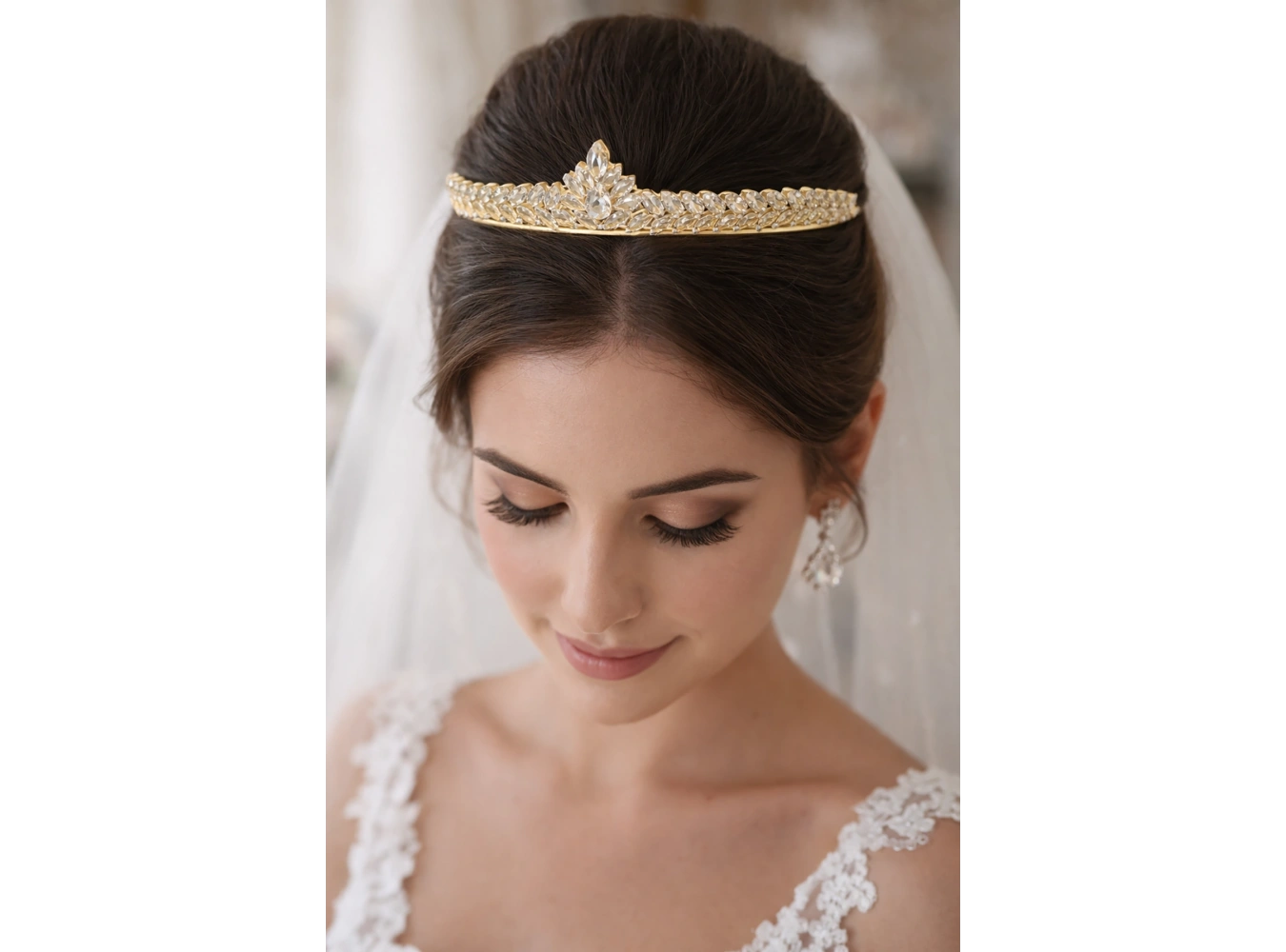 Zirkon Taşlı Gelin/Kına/Nişan/Söz Tasarım Taç