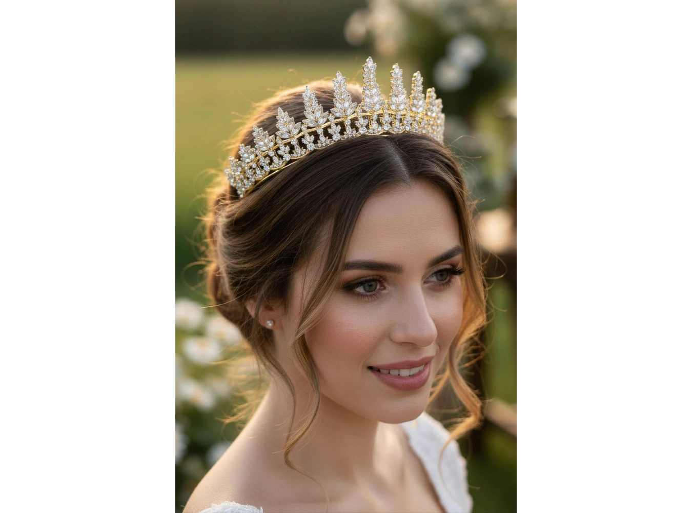 Zirkon Taşlı Gelin/Kına/Nişan/Söz Tasarım Taç