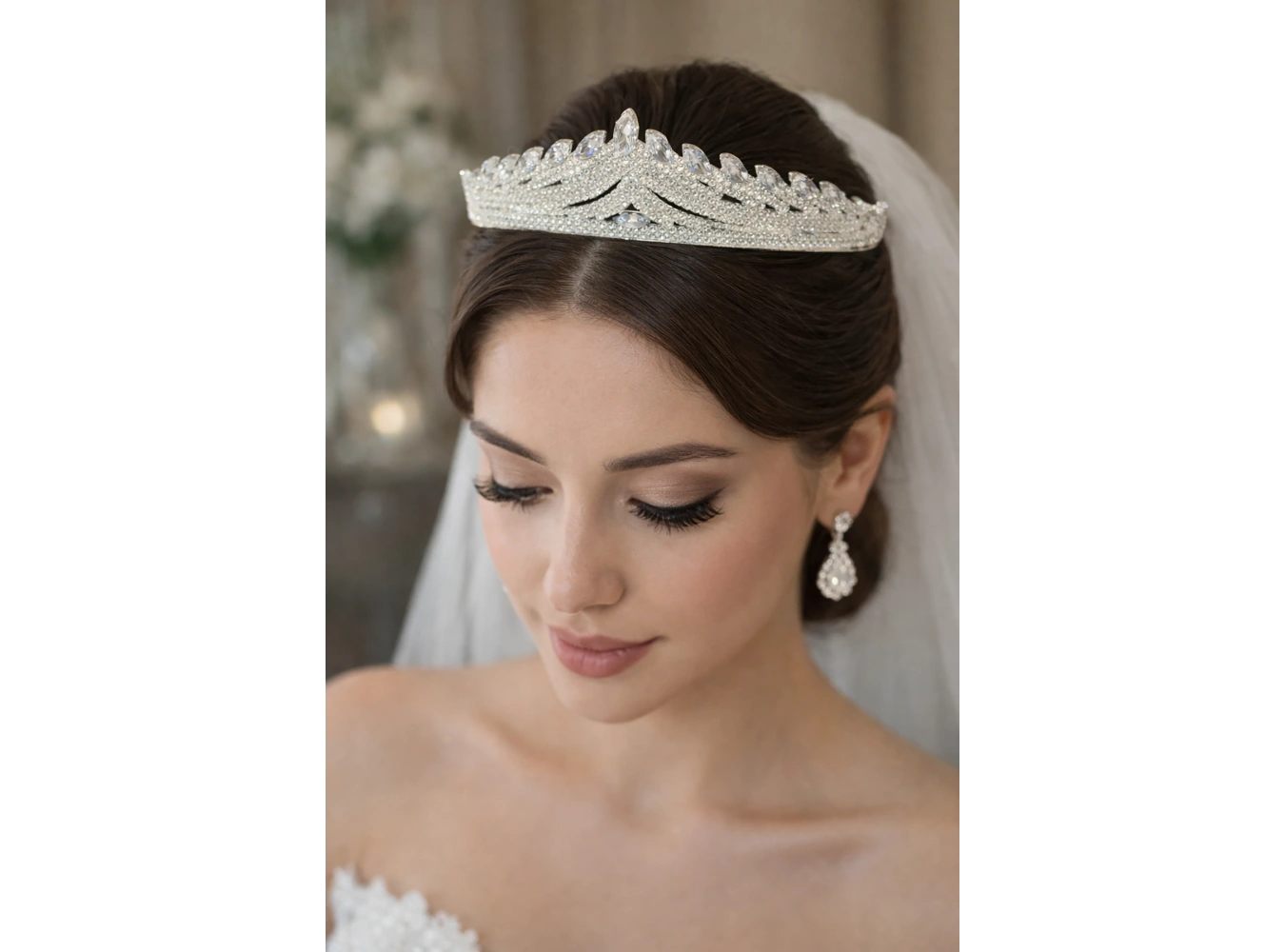 Zirkon Taşlı Gelin/Kına/Nişan/Söz Tasarım Taç