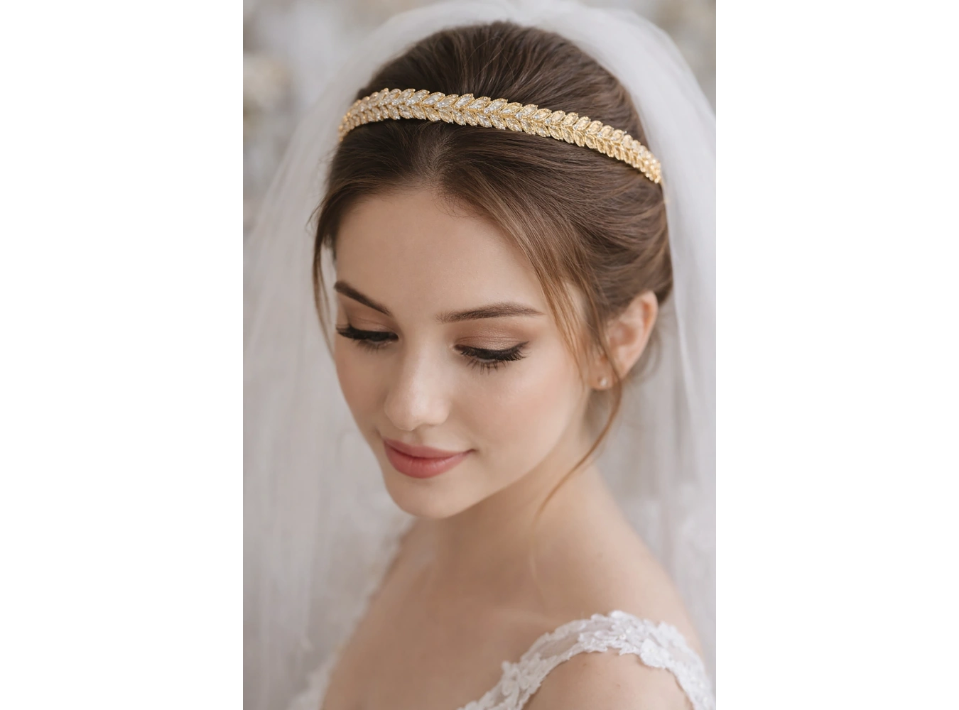 Zirkon Taşlı Gelin/Kına/Nişan/Söz Tasarım Taç