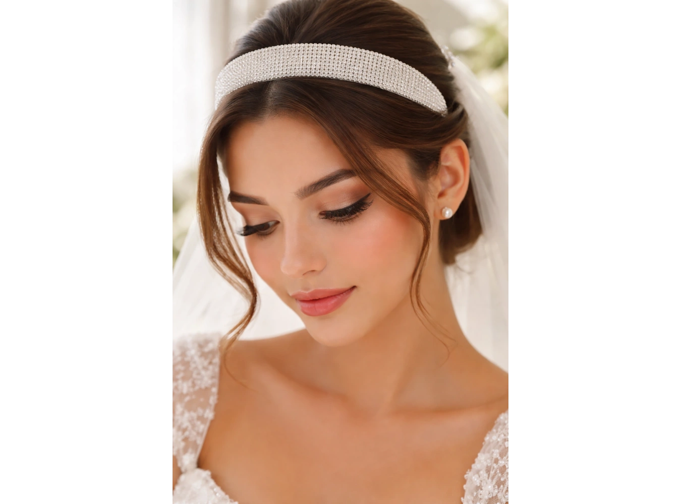 Zirkon Taşlı Gelin/Kına/Nişan/Söz Tasarım Taç