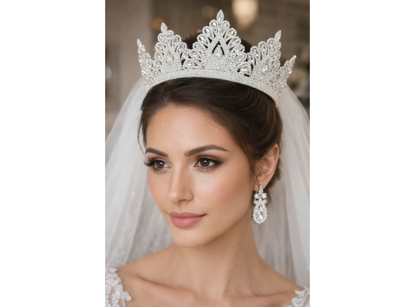 Zirkon Taşlı Gelin/Kına/Nişan/Söz Tasarım Taç