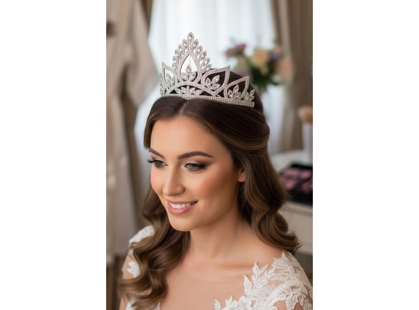 Zirkon Taşlı Gelin/Kına/Nişan/Söz Tasarım Taç