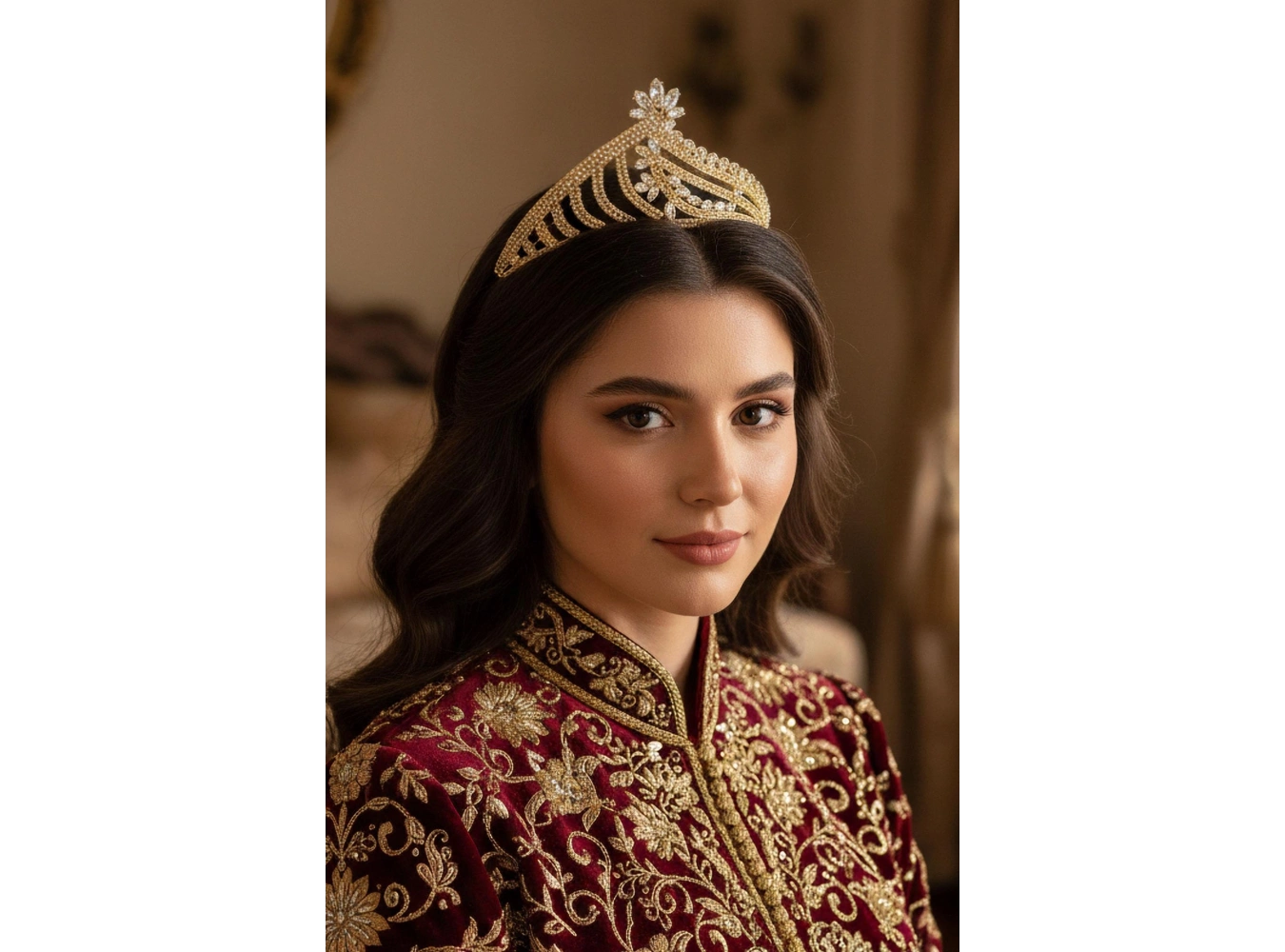 Zirkon Taşlı Gelin/Kına/Nişan/Söz Tasarım Taç