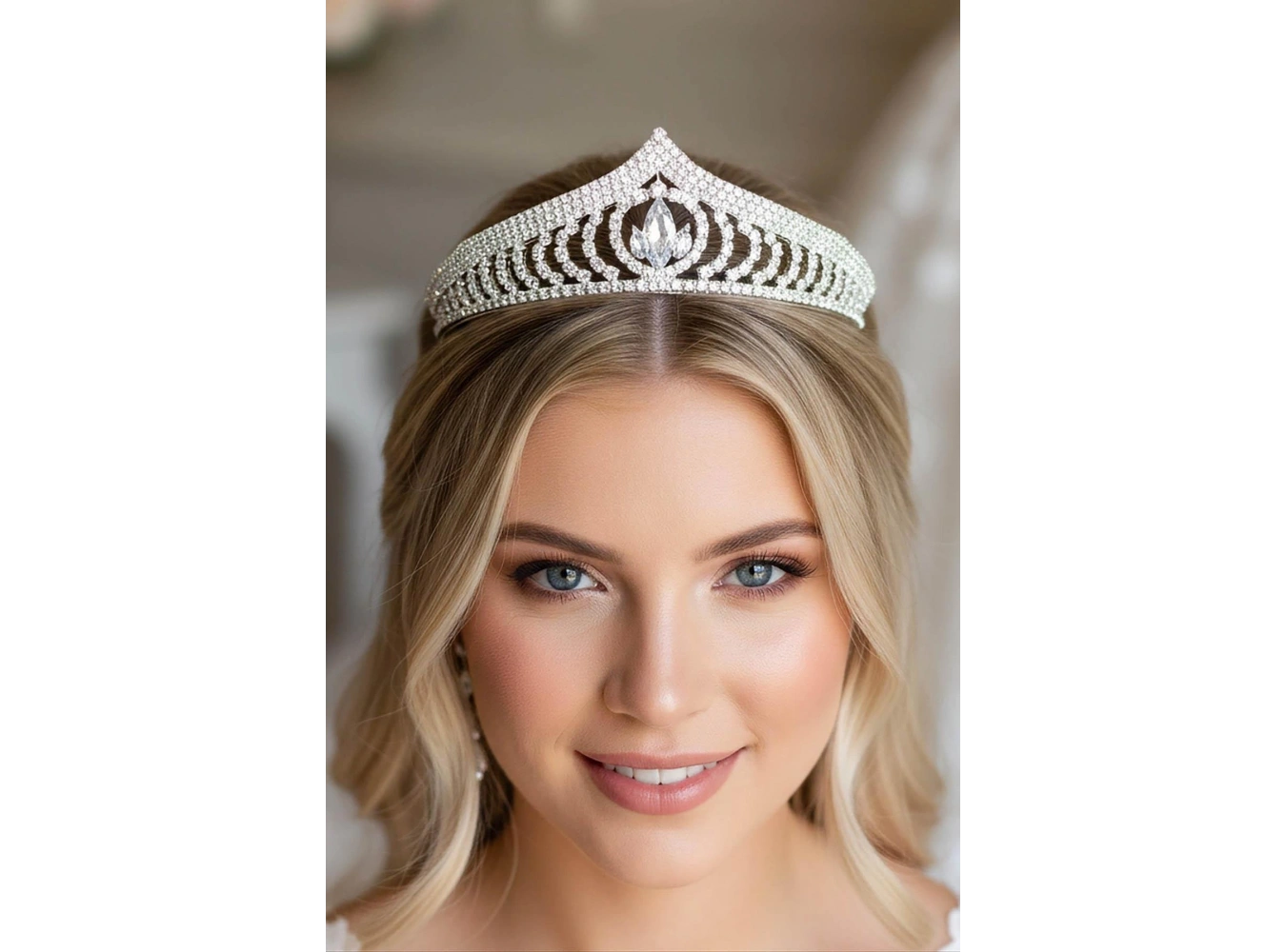 Zirkon Taşlı Gelin/Kına/Nişan/Söz Tasarım Taç