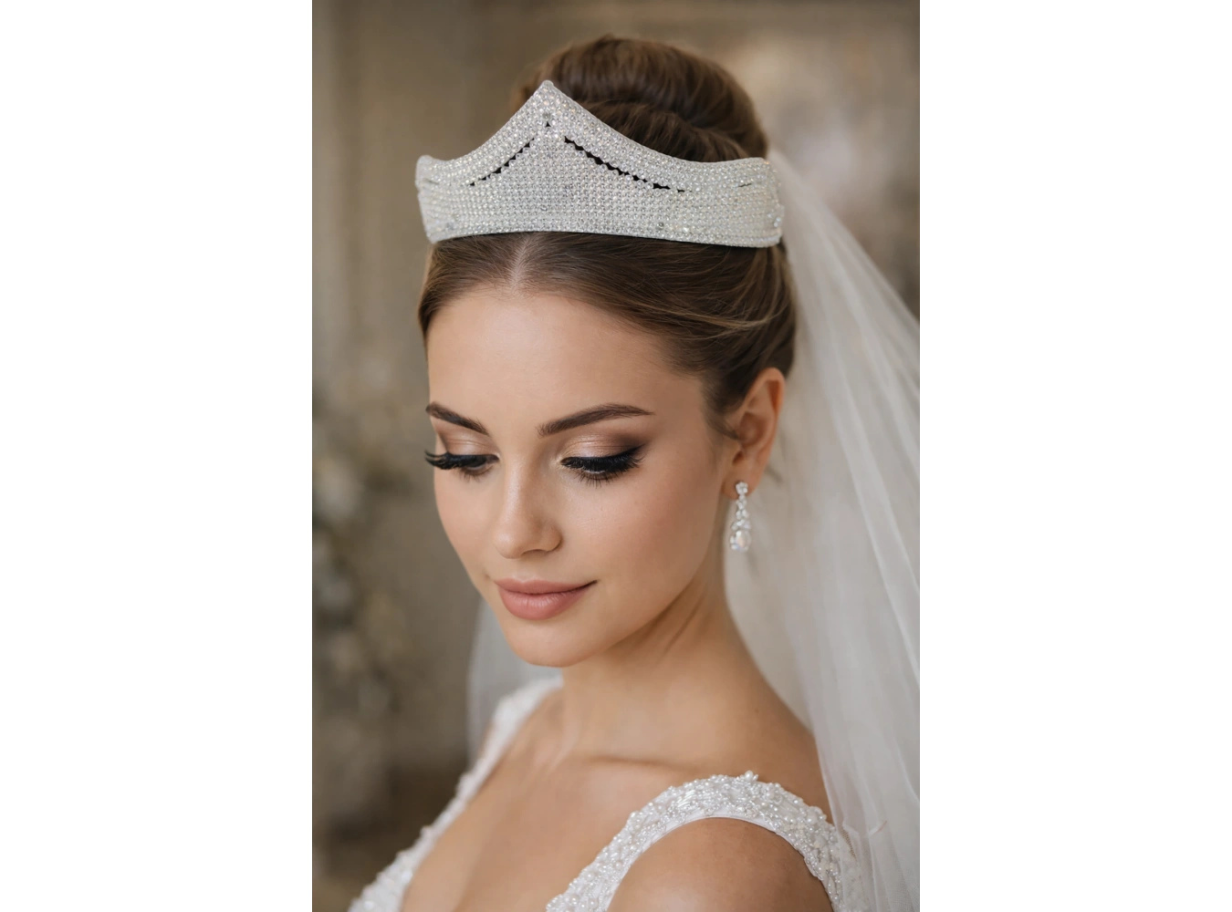 Zirkon Taşlı Gelin/Kına/Nişan/Söz Tasarım Taç