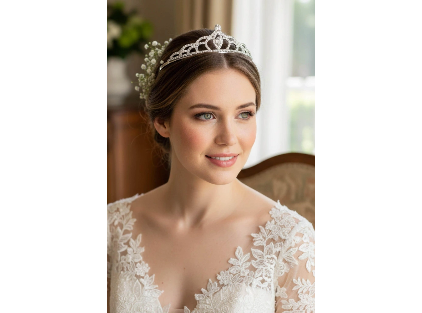 Zirkon Taşlı Gelin/Kına/Nişan/Söz Tasarım Taç