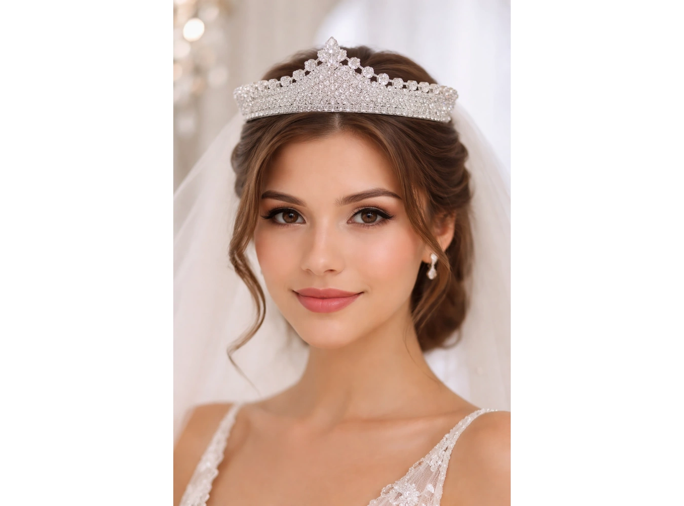 Zirkon Taşlı Gelin/Kına/Nişan/Söz Tasarım Taç