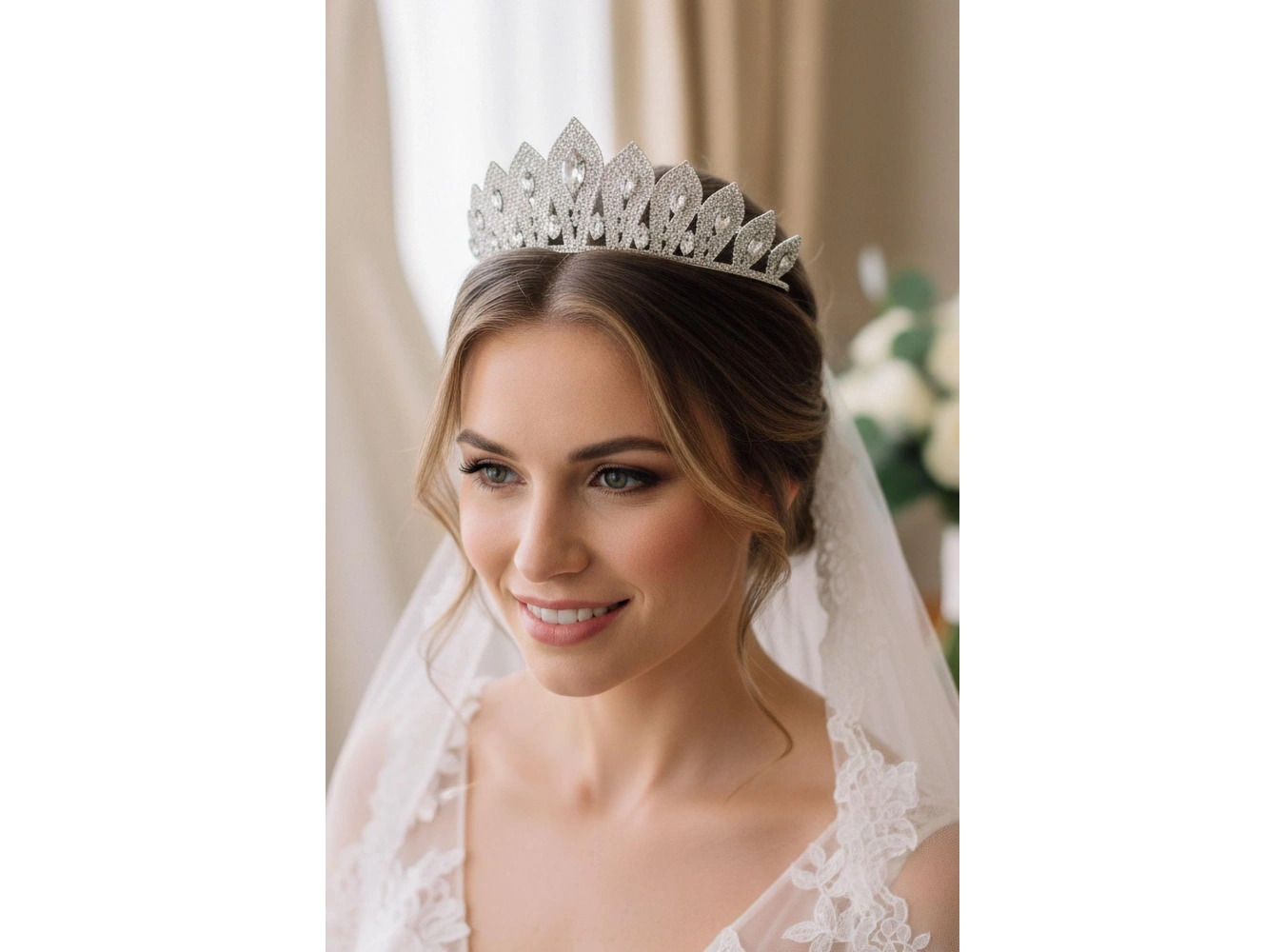 Zirkon Taşlı Gelin/Kına/Nişan/Söz Tasarım Taç