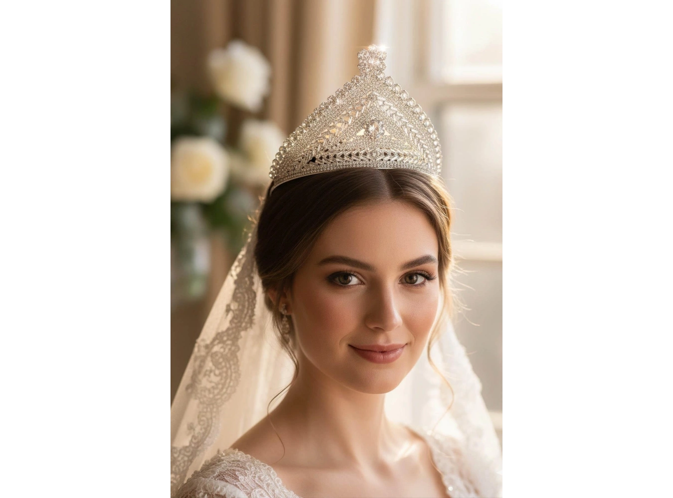 Zirkon Taşlı Gelin/Kına/Nişan/Söz Tasarım Taç