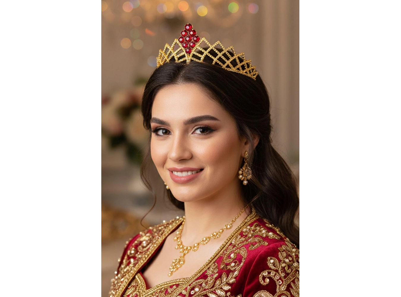 Zirkon Taşlı Gelin/Kına/Nişan/Söz Tasarım Taç