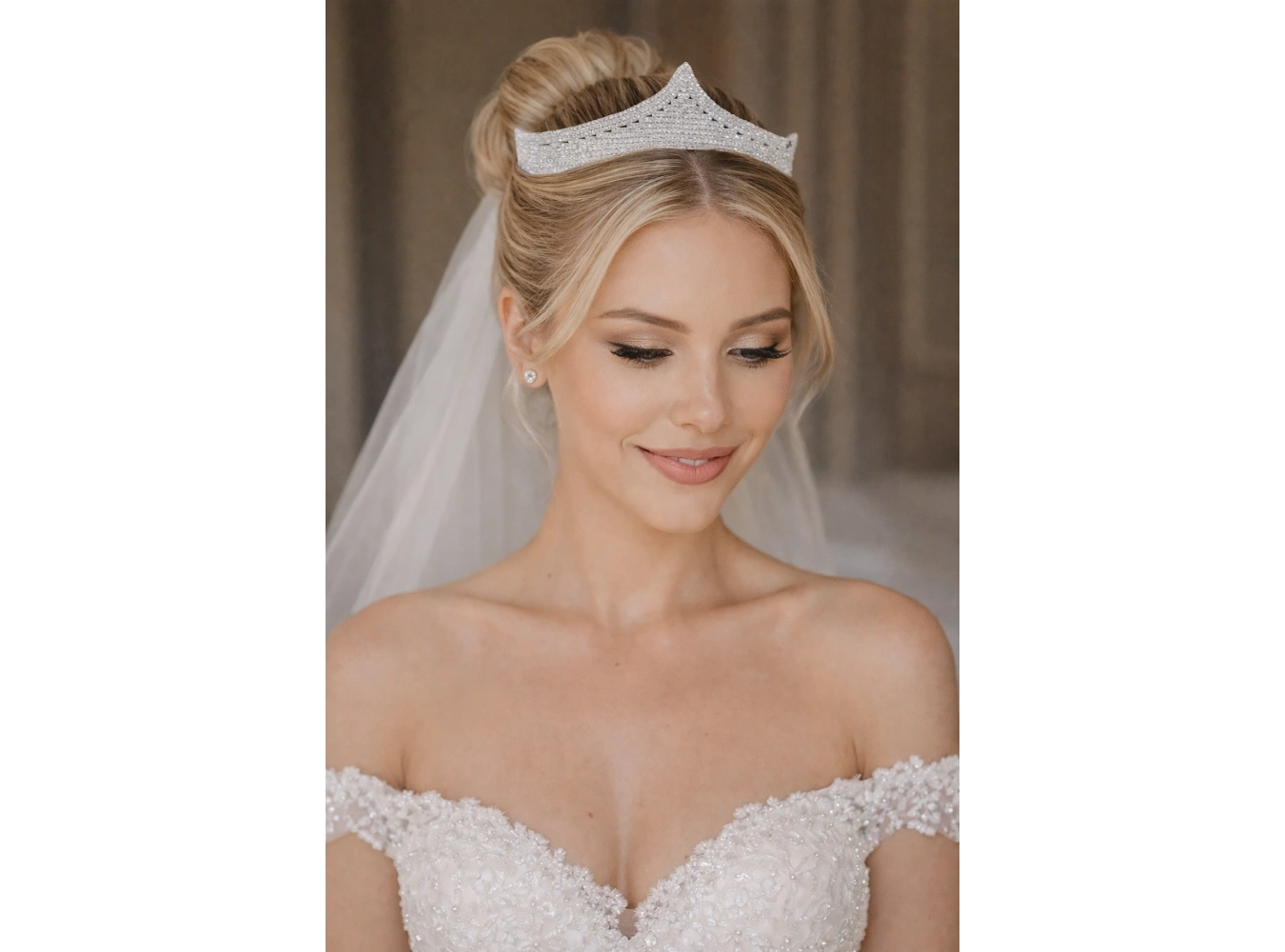 Zirkon Taşlı Gelin/Kına/Nişan/Söz Tasarım Taç