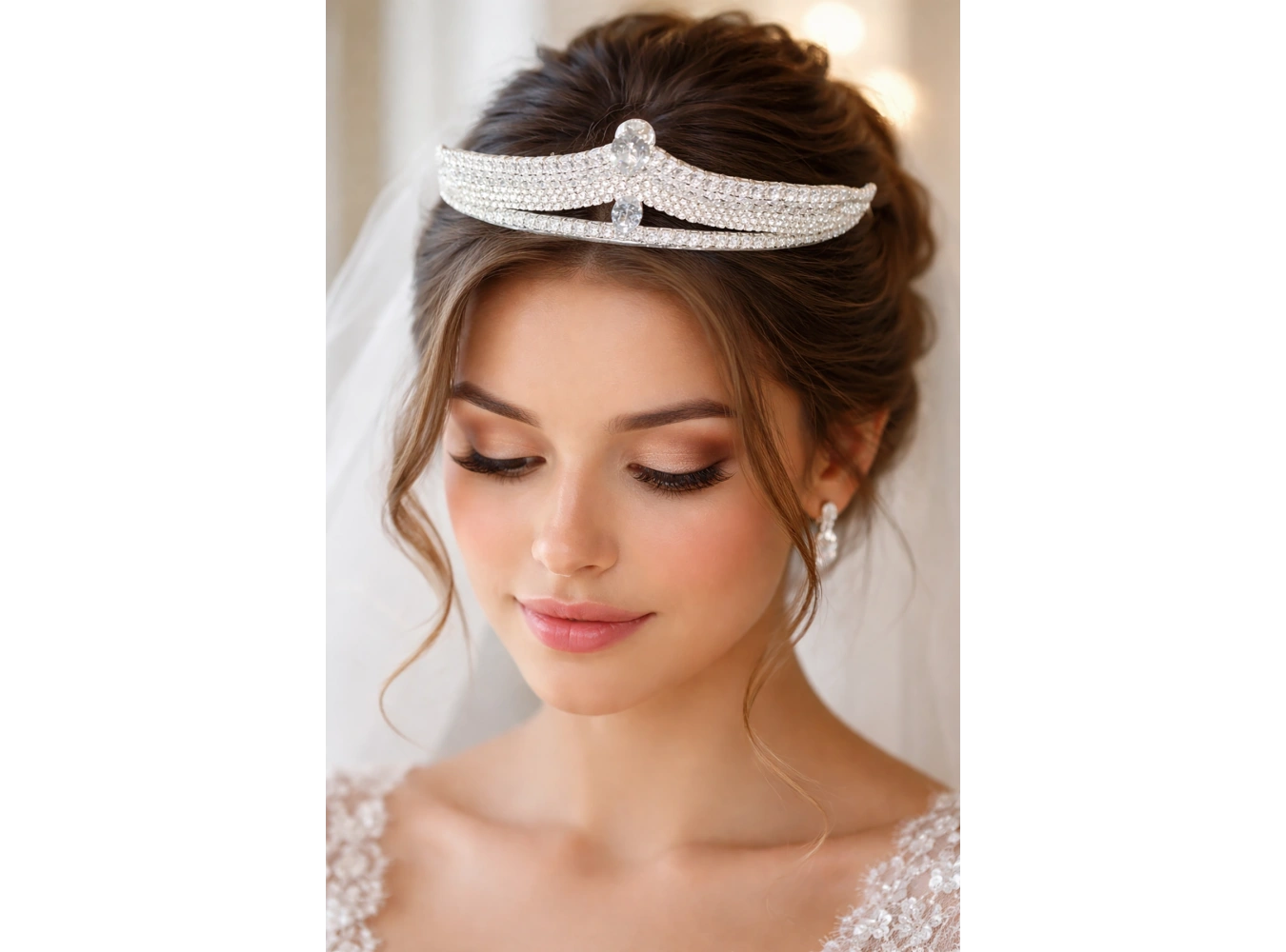 Zirkon Taşlı Gelin/Kına/Nişan/Söz Tasarım Taç