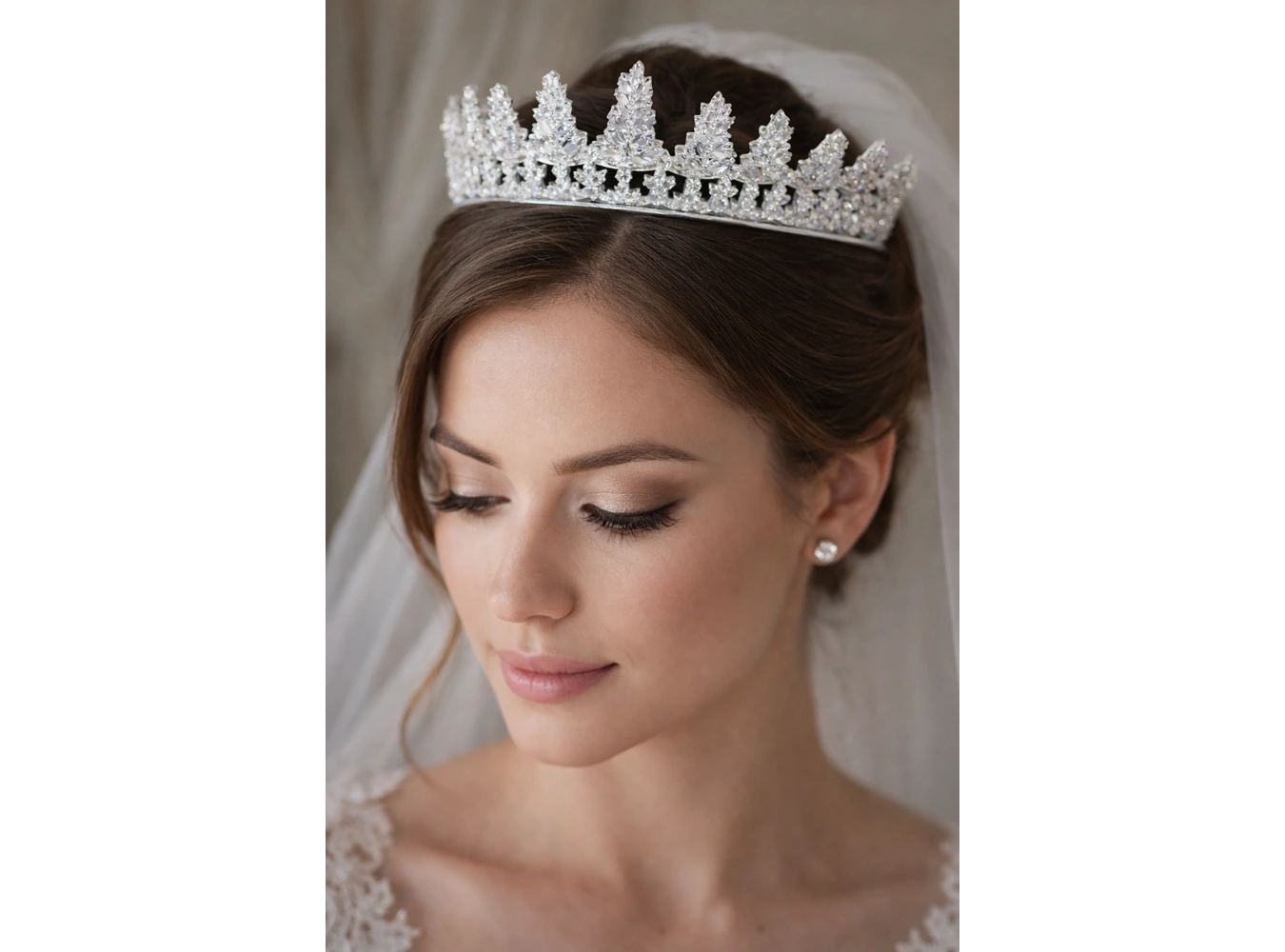 Zirkon Taşlı Gelin/Kına/Nişan/Söz Tasarım Taç