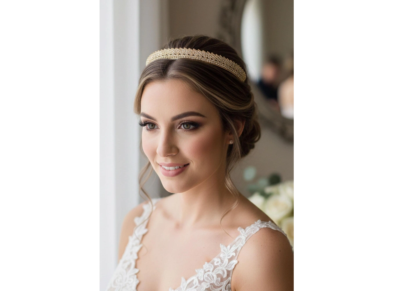 Zirkon Taşlı Gelin/Kına/Nişan/Söz Tasarım Taç