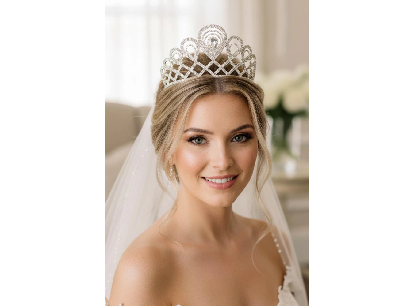 Zirkon Taşlı Gelin/Kına/Nişan/Söz Tasarım Taç