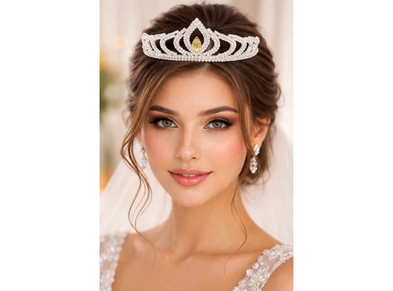 Zirkon Taşlı Gelin/Kına/Nişan/Söz Tasarım Taç
