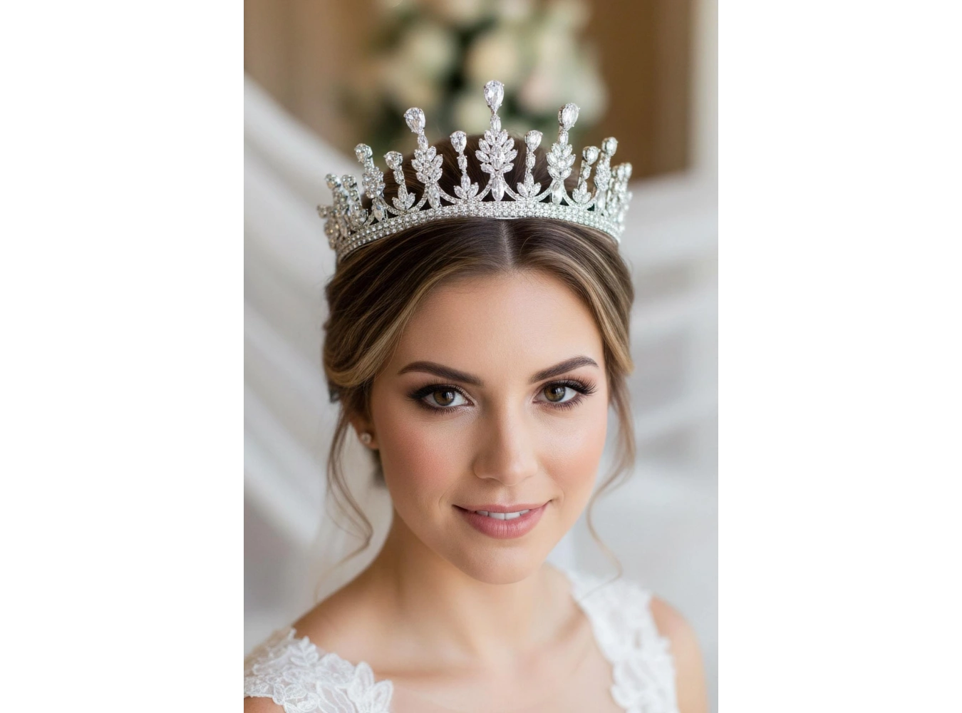 Zirkon Taşlı Gelin/Kına/Nişan/Söz Tasarım Taç