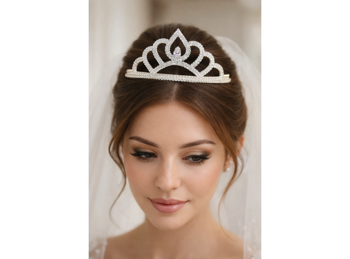 Zirkon Taşlı Gelin/Kına/Nişan/Söz Tasarım Taç
