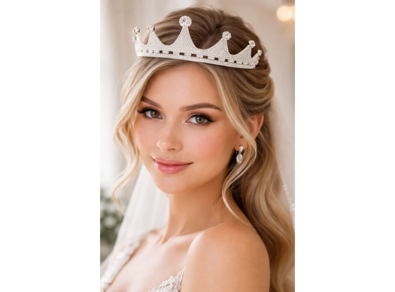 Zirkon Taşlı Gelin/Kına/Nişan/Söz Tasarım Taç