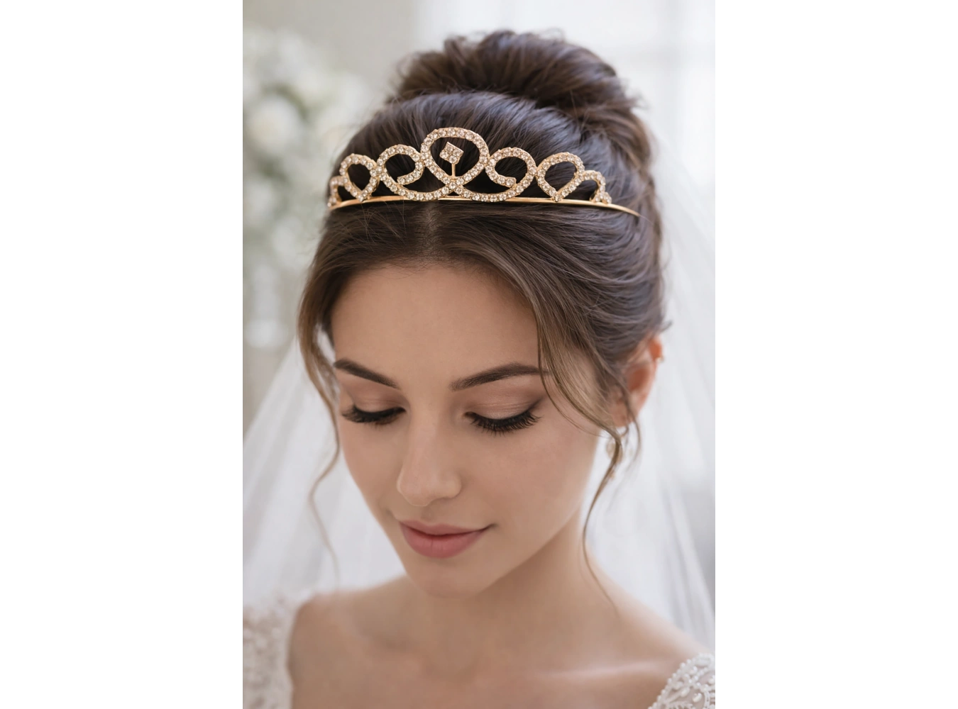 Zirkon Taşlı Gelin/Kına/Nişan/Söz Tasarım Taç