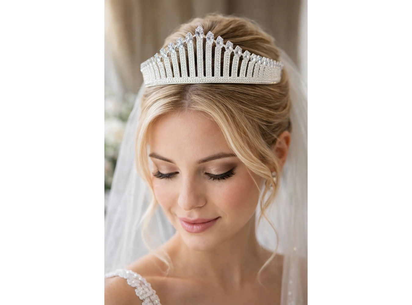 Zirkon Taşlı Gelin/Kına/Nişan/Söz Tasarım Taç