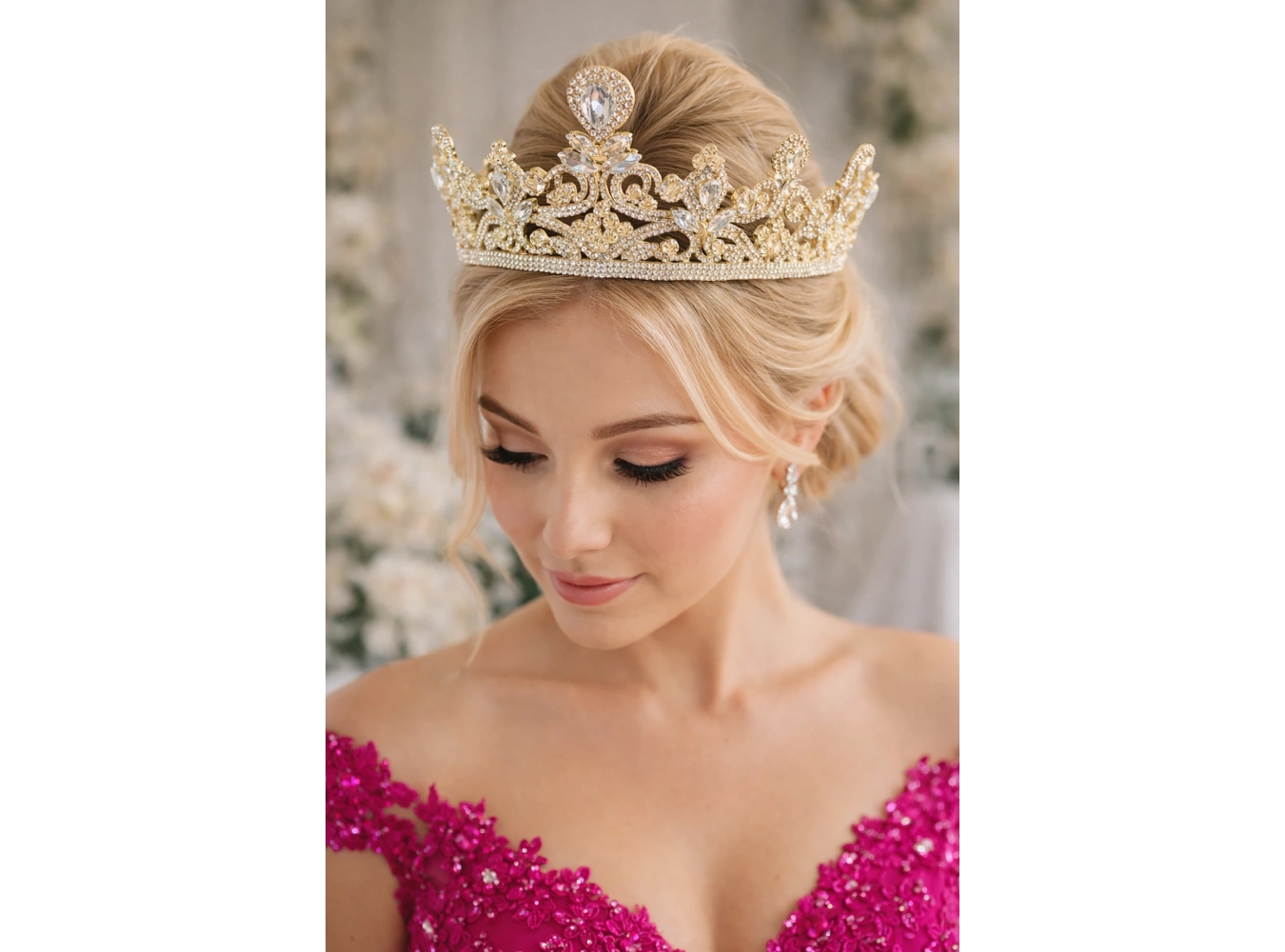 Zirkon Taşlı Gelin/Kına/Nişan/Söz Tasarım Taç