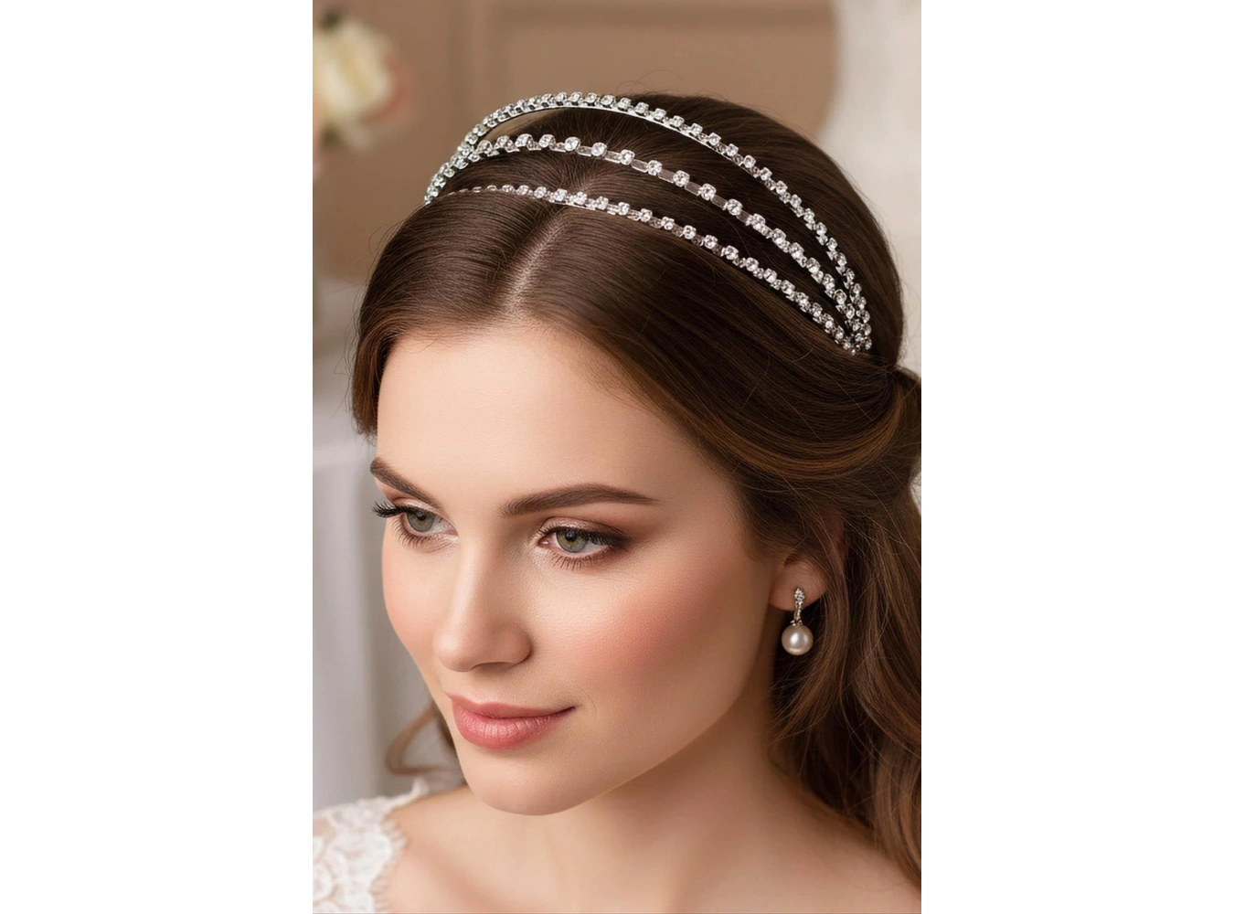 Zirkon Taşlı Gelin/Kına/Nişan/Söz Tasarım Taç