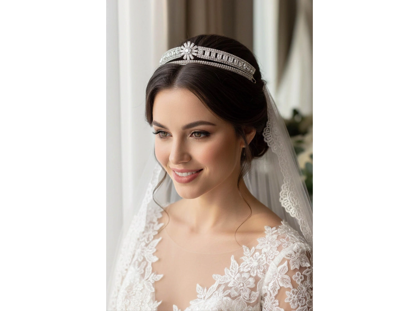 Zirkon Taşlı Gelin/Kına/Nişan/Söz Tasarım Taç