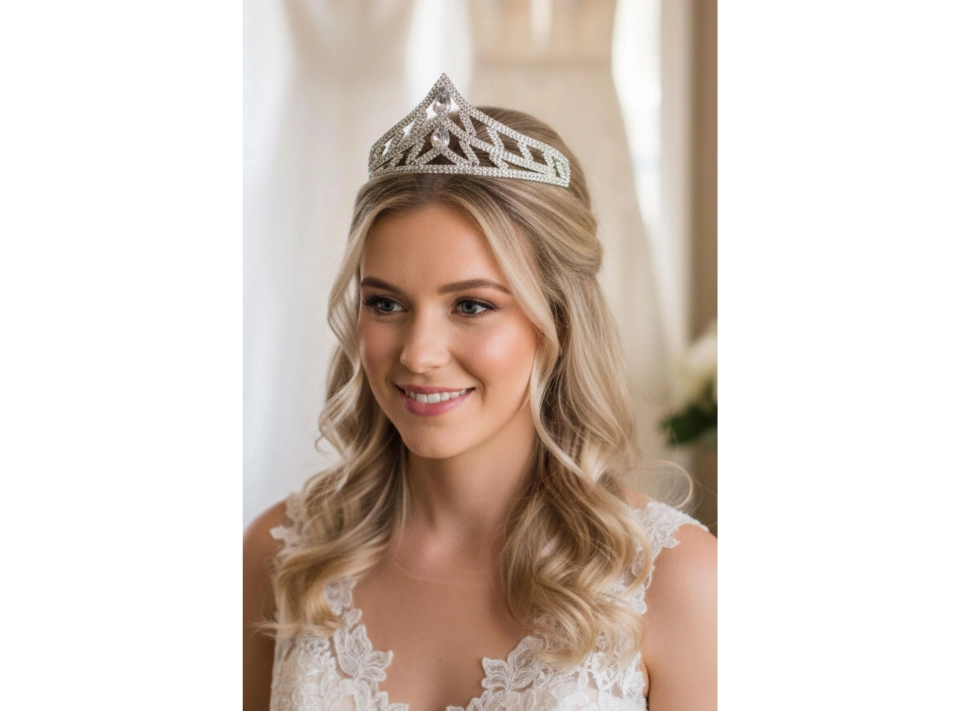 Zirkon Taşlı Gelin/Kına/Nişan/Söz Tasarım Taç