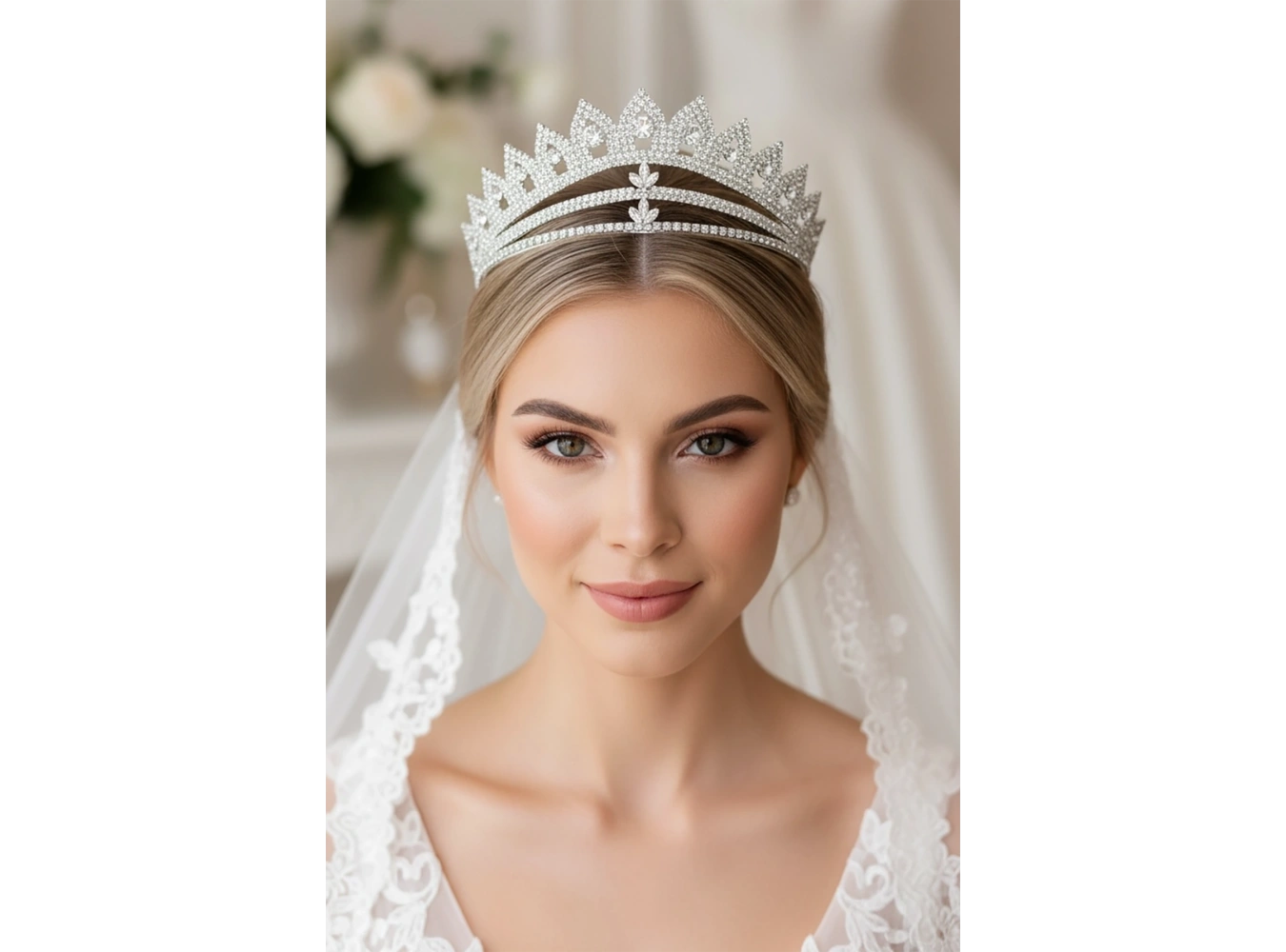 Zirkon Taşlı Gelin/Kına/Nişan/Söz Tasarım Taç