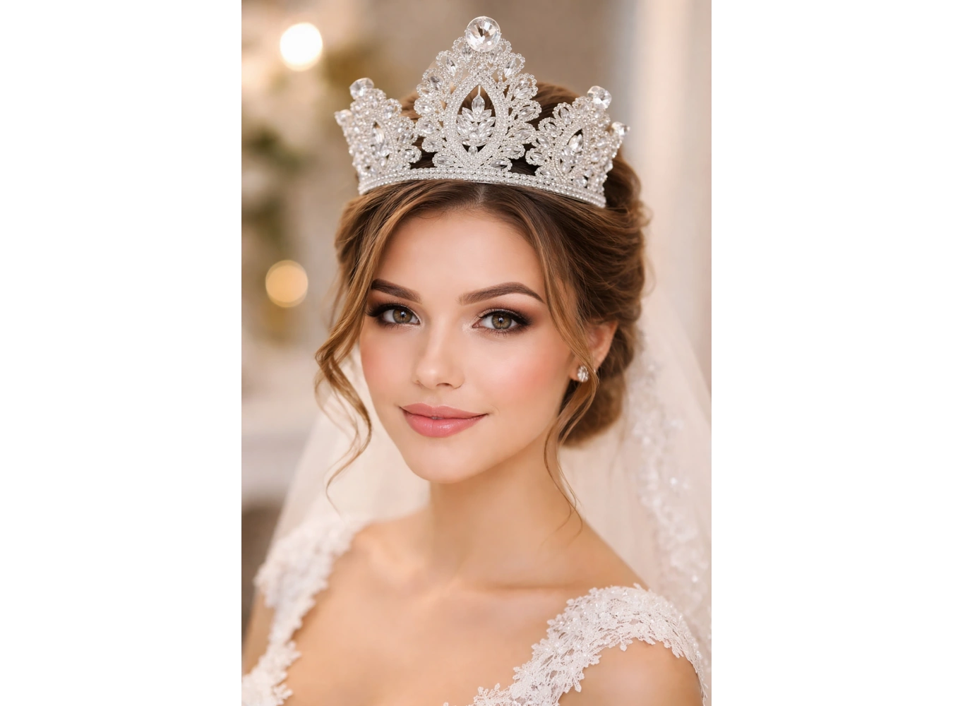 Zirkon Taşlı Gelin/Kına/Nişan/Söz Tasarım Taç